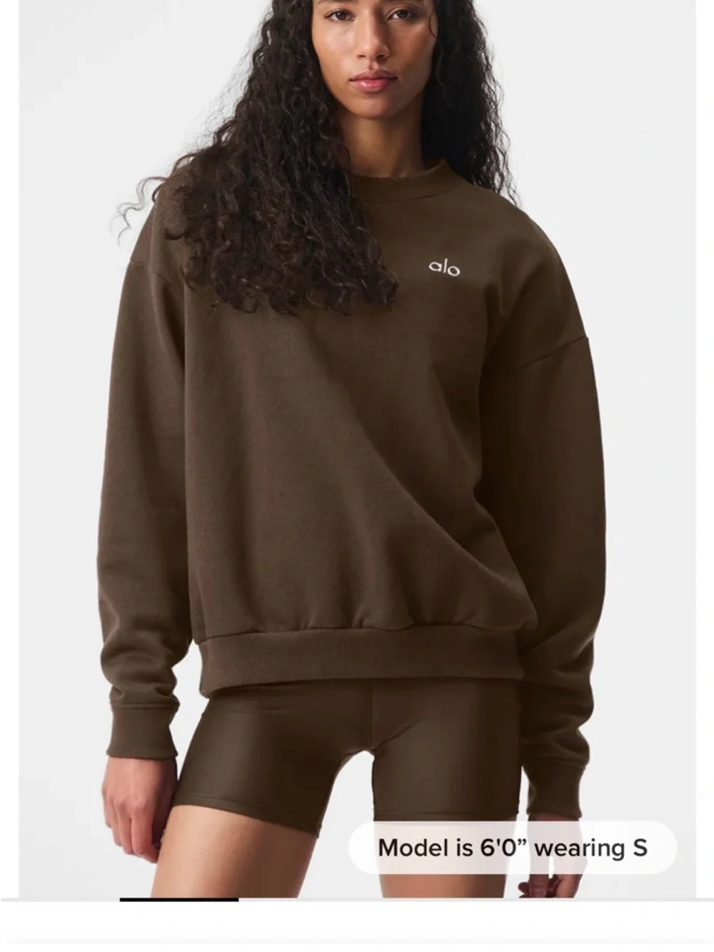 ALO Yoga Womens Espresso Brown Sweatpants & Sweatshirt Set - Picture 4 of 6